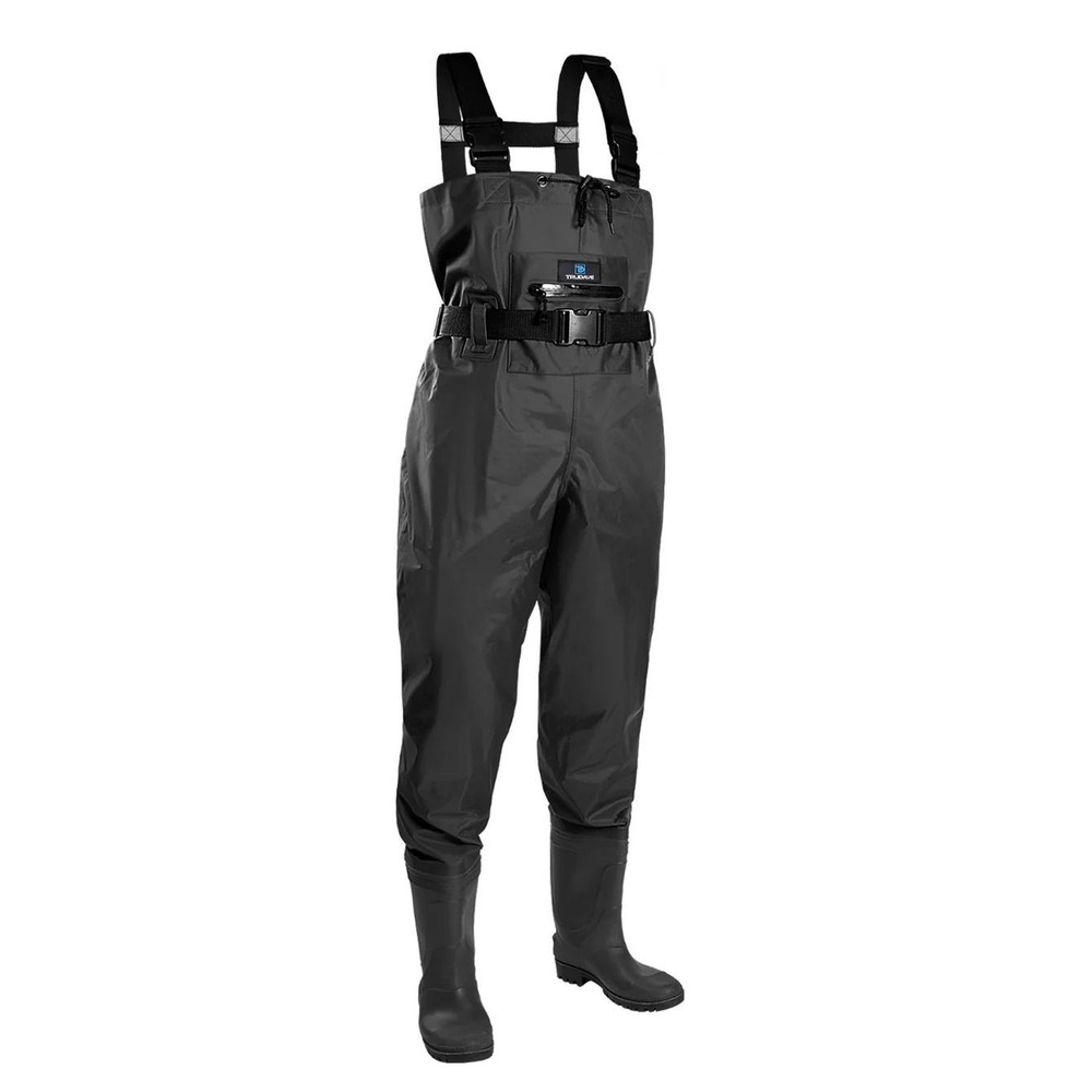 Trudave AnglerPro Lightweight Waterproof Fishing Chest Waders w/ Boots - M7 W9